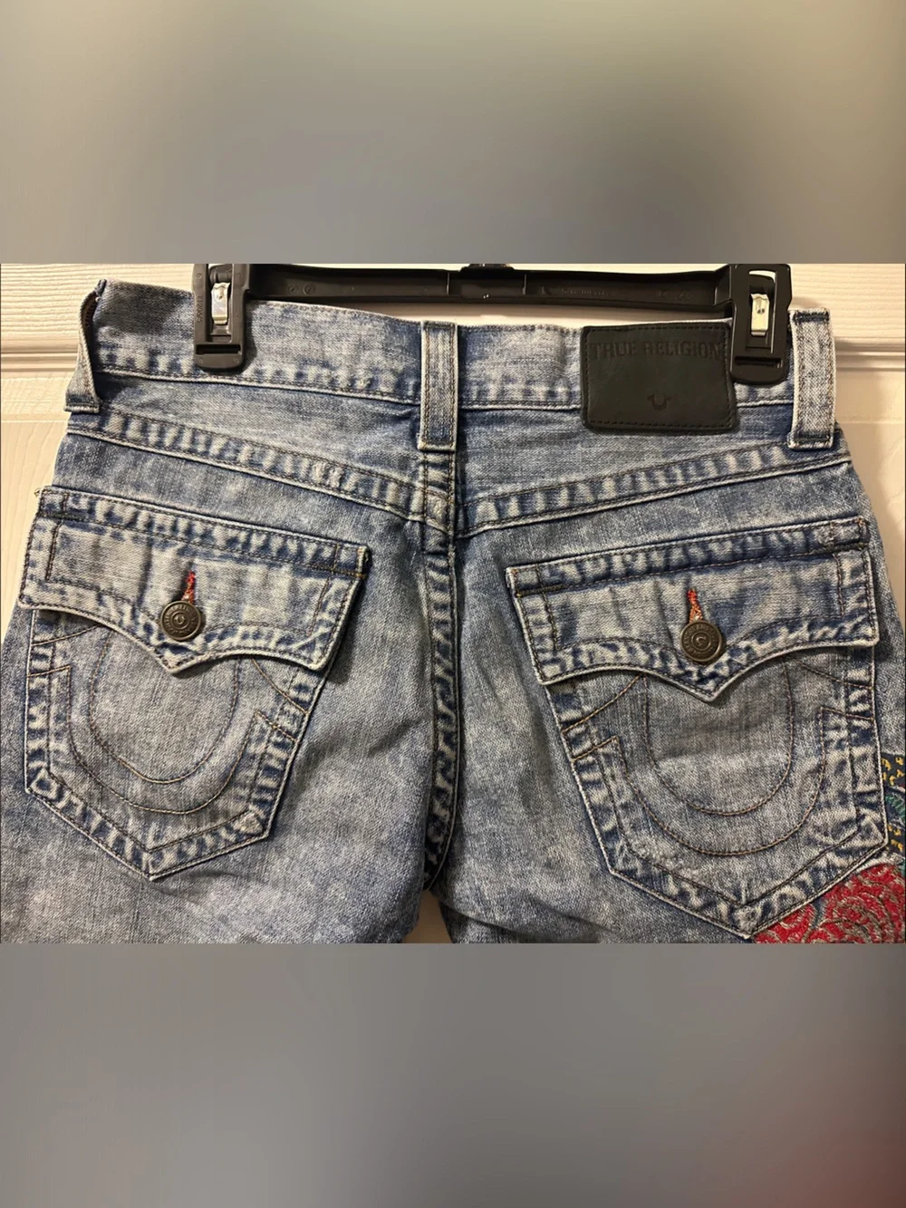 True Religion ‘Ricky’ Relaxed Straight Dragon Embroidered Denim Shorts - Size 28